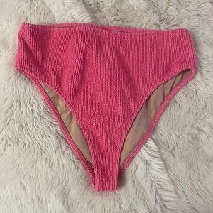 Shade & shore high waisted bikini bottom. Bright pink. Size medium.